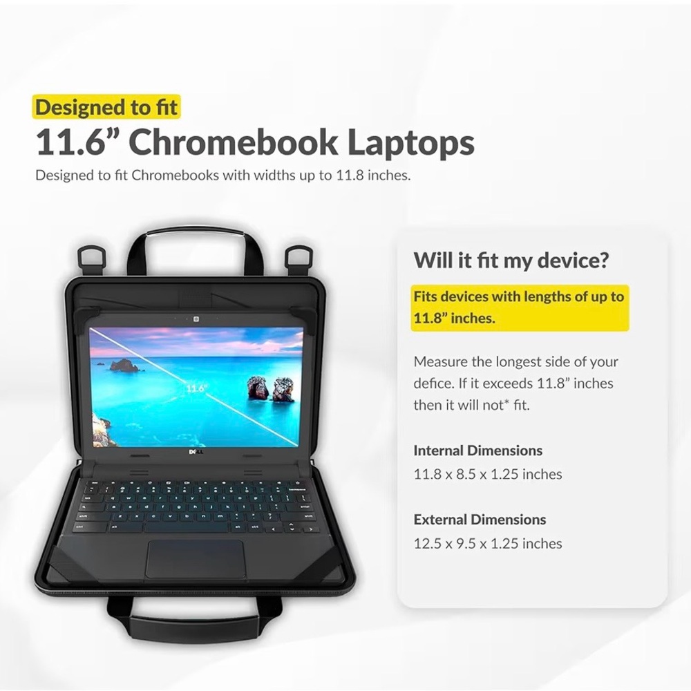 11.6" Chromebook Laptop Carrying Case Cover - dark gray